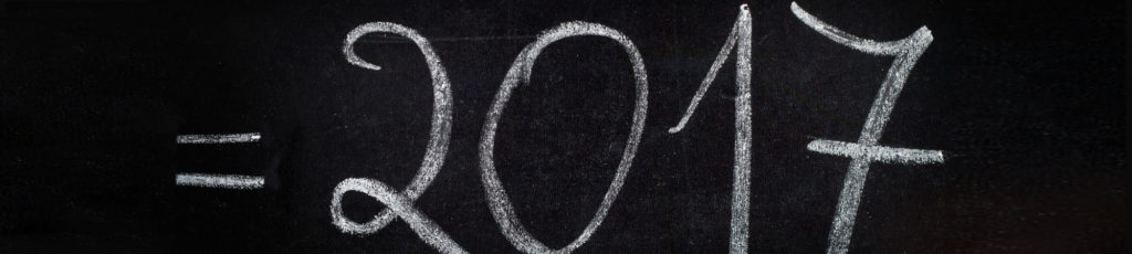 New year 2017 on the blackboard mathematical operation