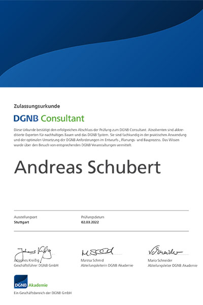 DGNB_Zulassungsurkunde_Consultant_2022_Schubert